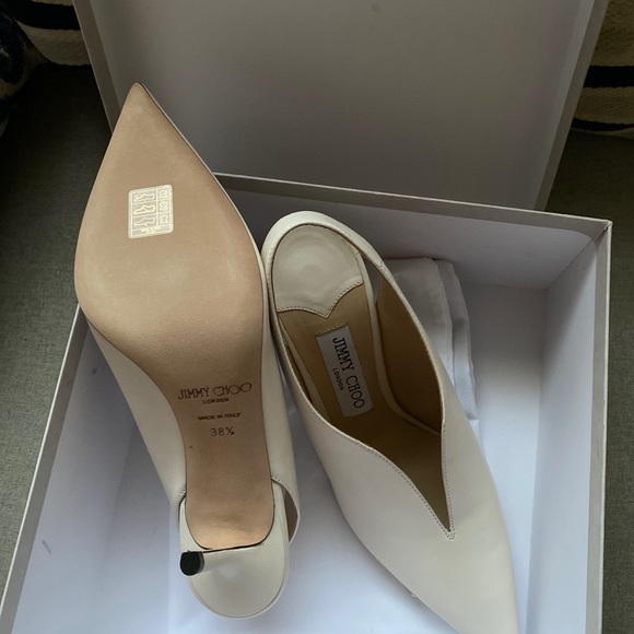 Jimmy Choo Saise 85 heels pump latte nappa leather 35.5/5.5 NWT - Picture 11 of 16